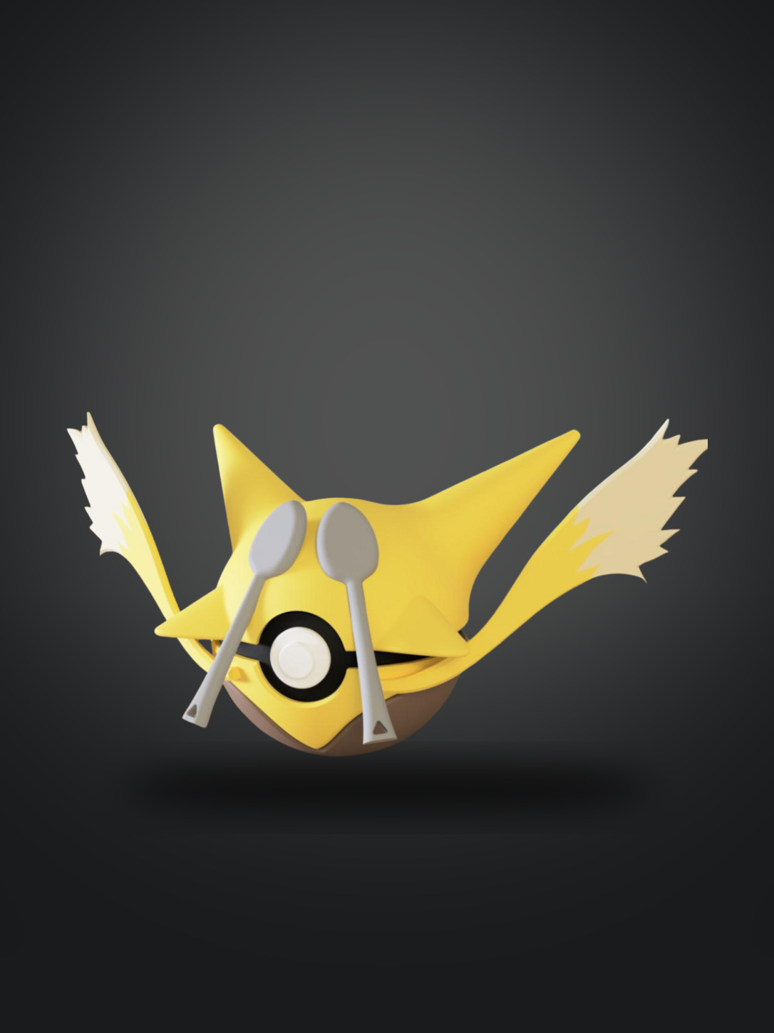 Vista frontal de la pokebola Alakazam