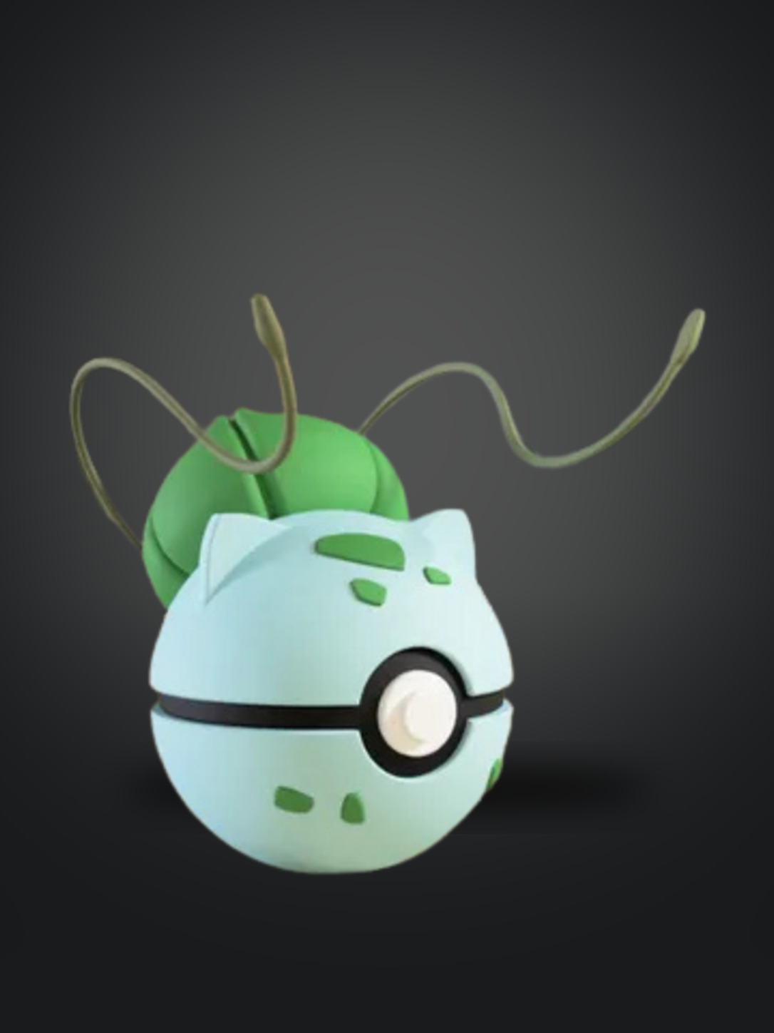 Vista frontal de la pokebola Bulbasaur