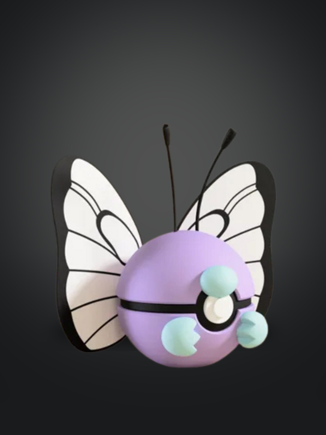 Vista frontal de la pokebola Butterfree