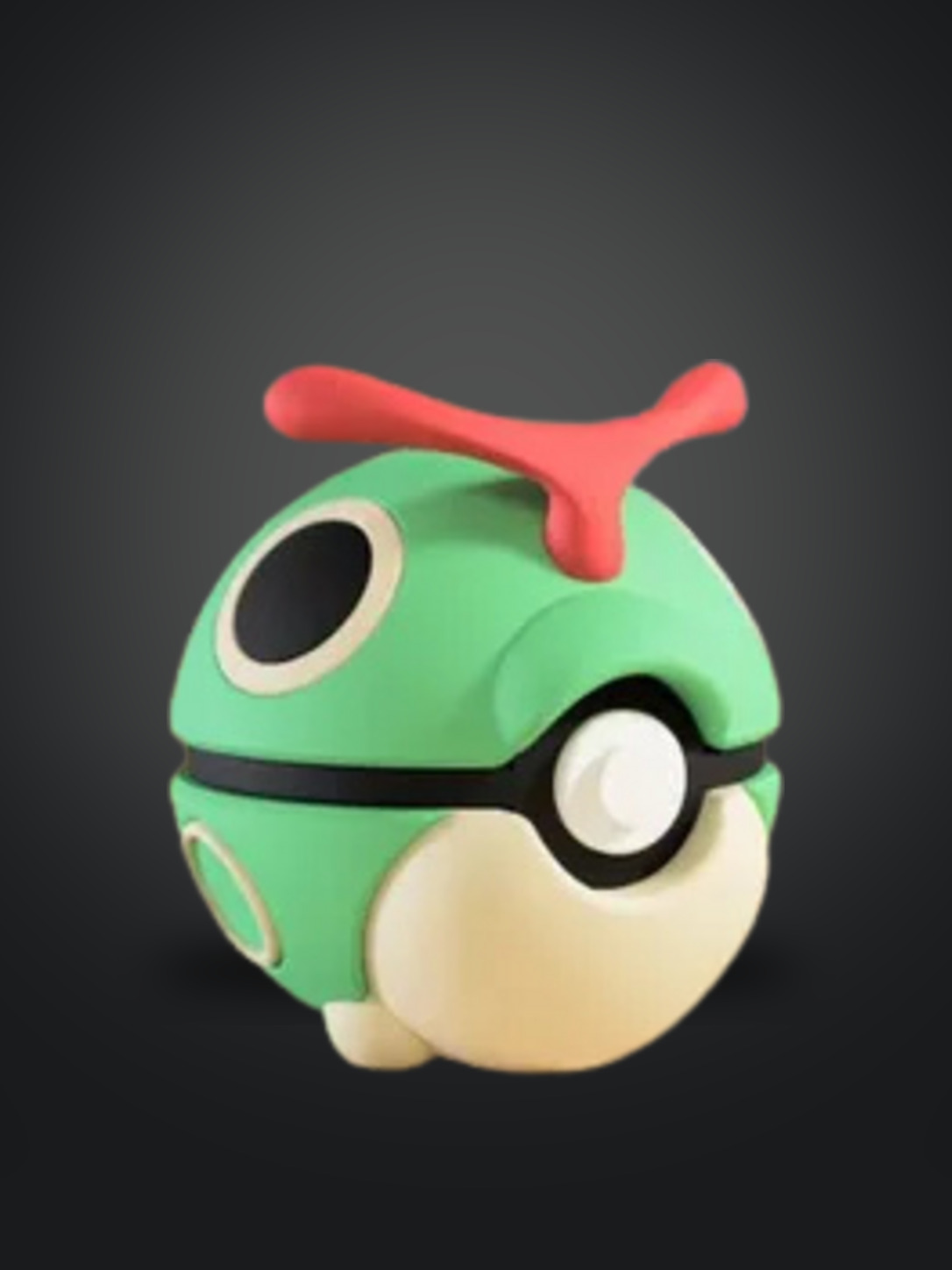 Vista frontal de la pokebola Caterpie