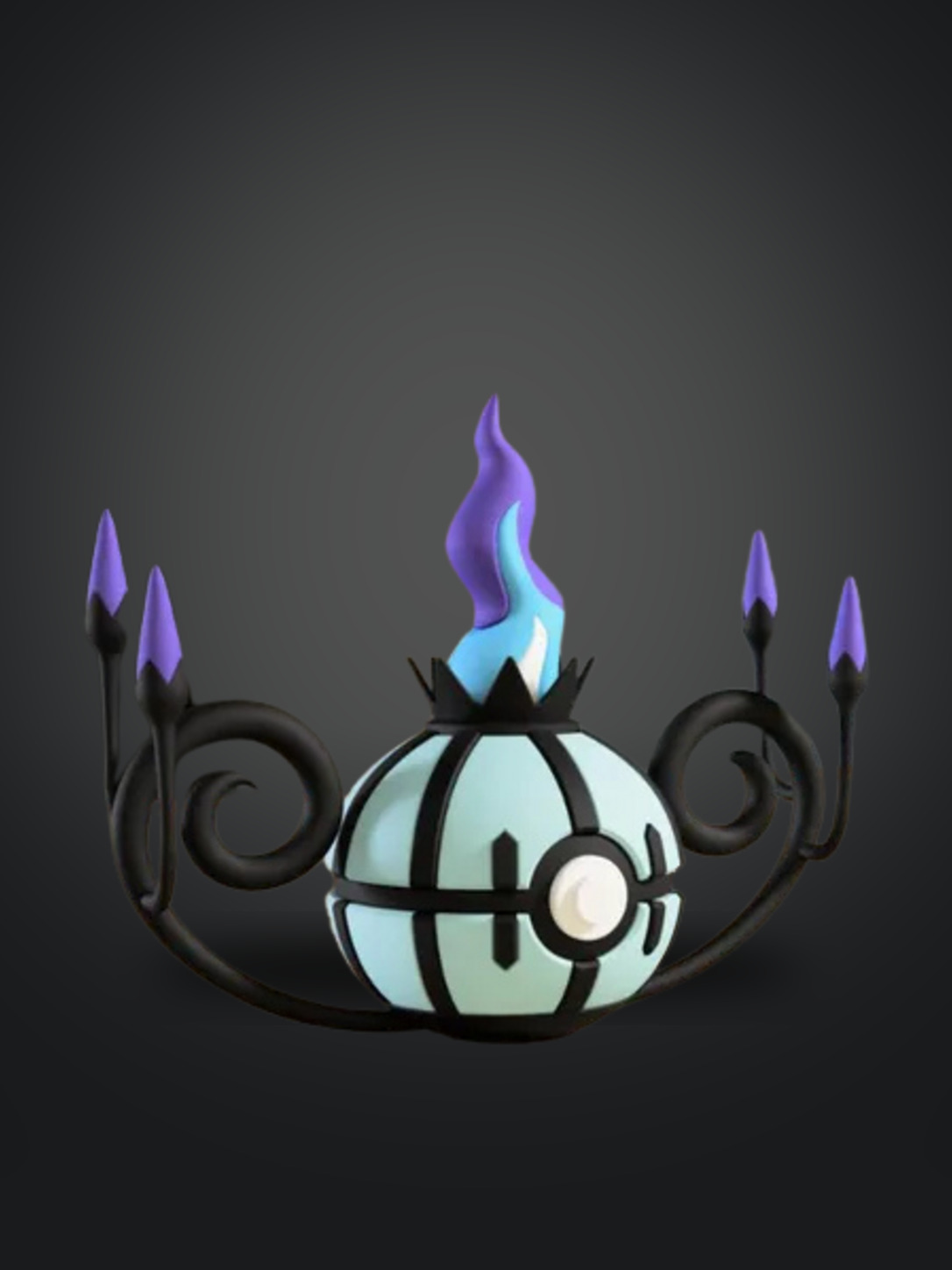 Vista frontal de la pokebola Chandelure