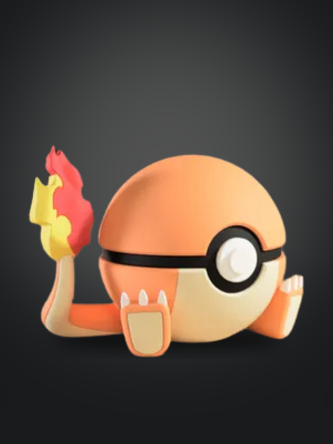 Vista frontal de la pokebola Charmander