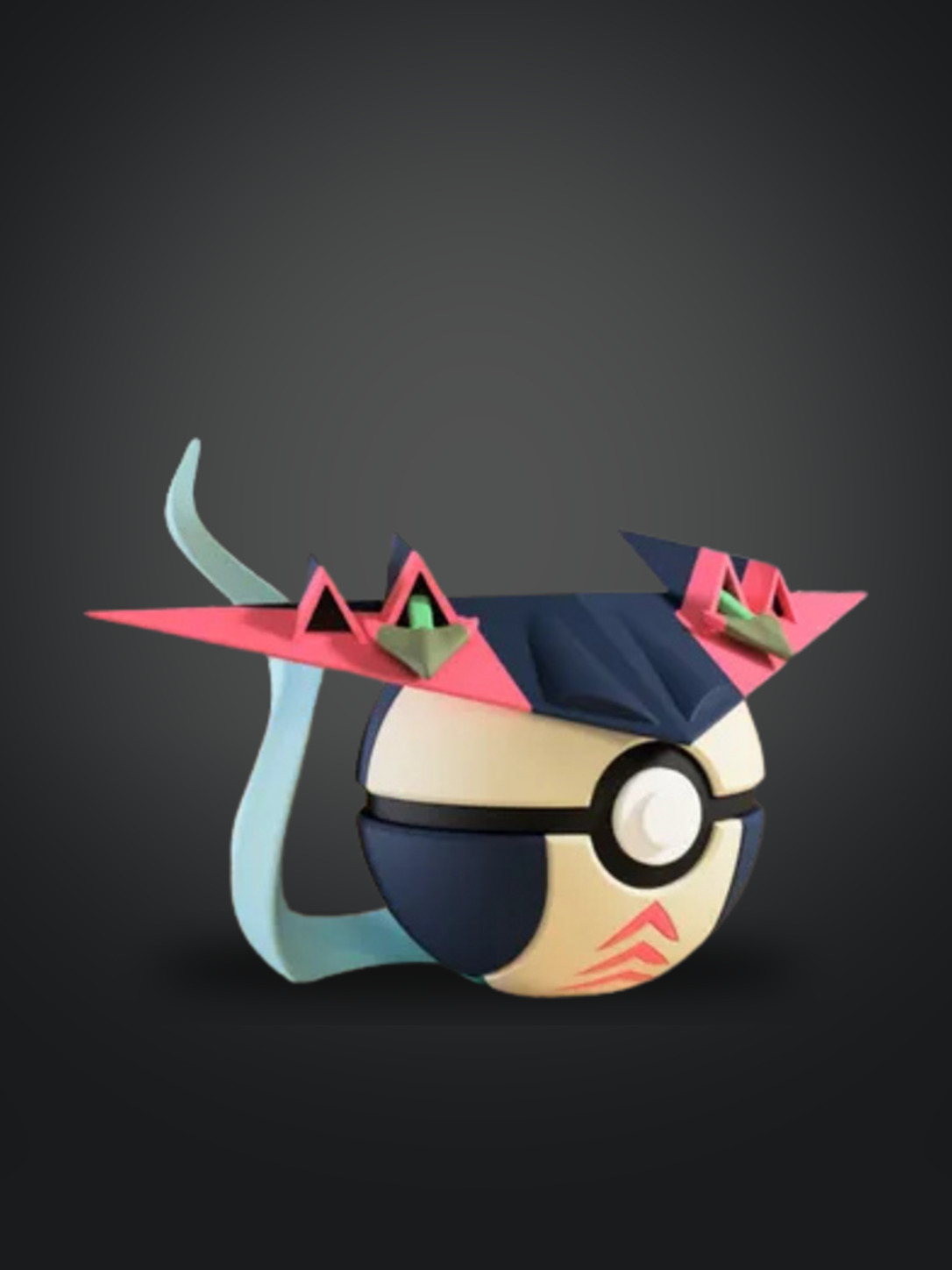 Vista frontal de la pokebola Dragapult