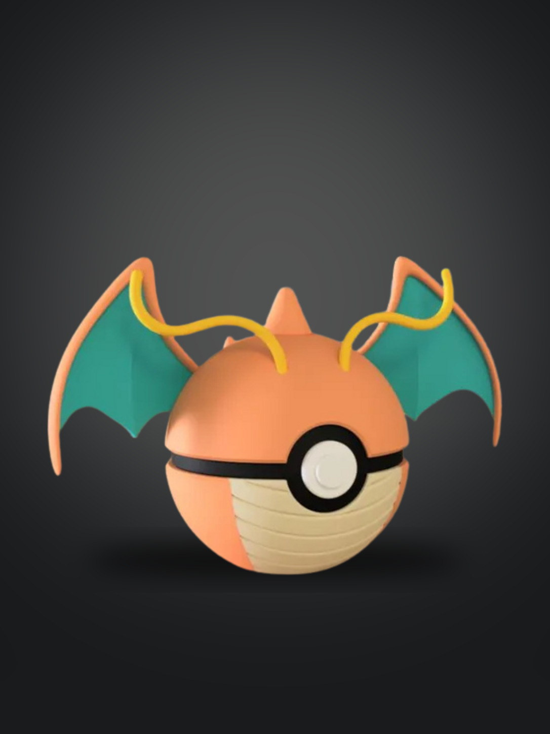 Vista frontal de la pokebola Dragonite