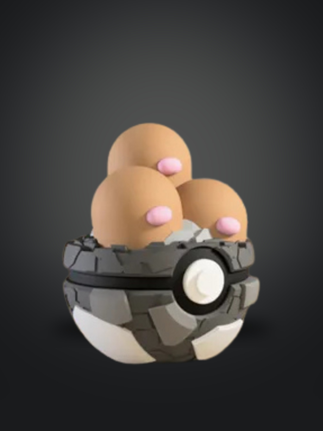 Vista frontal de la pokebola Dugtrio