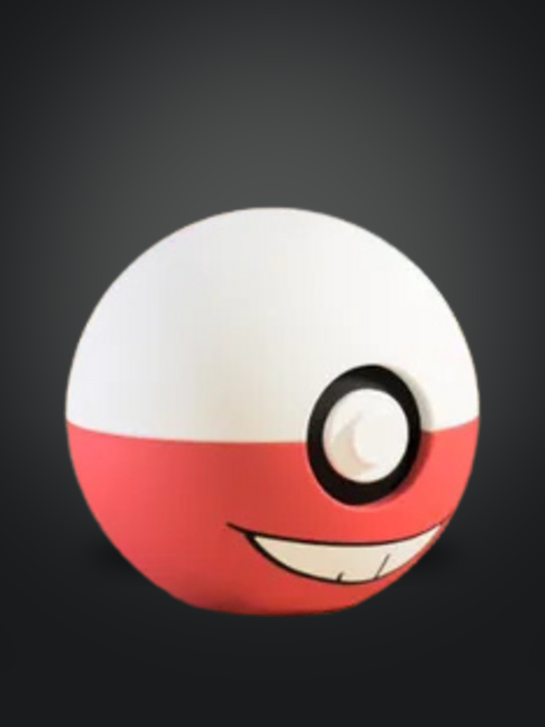 Vista frontal de la pokebola Electrode