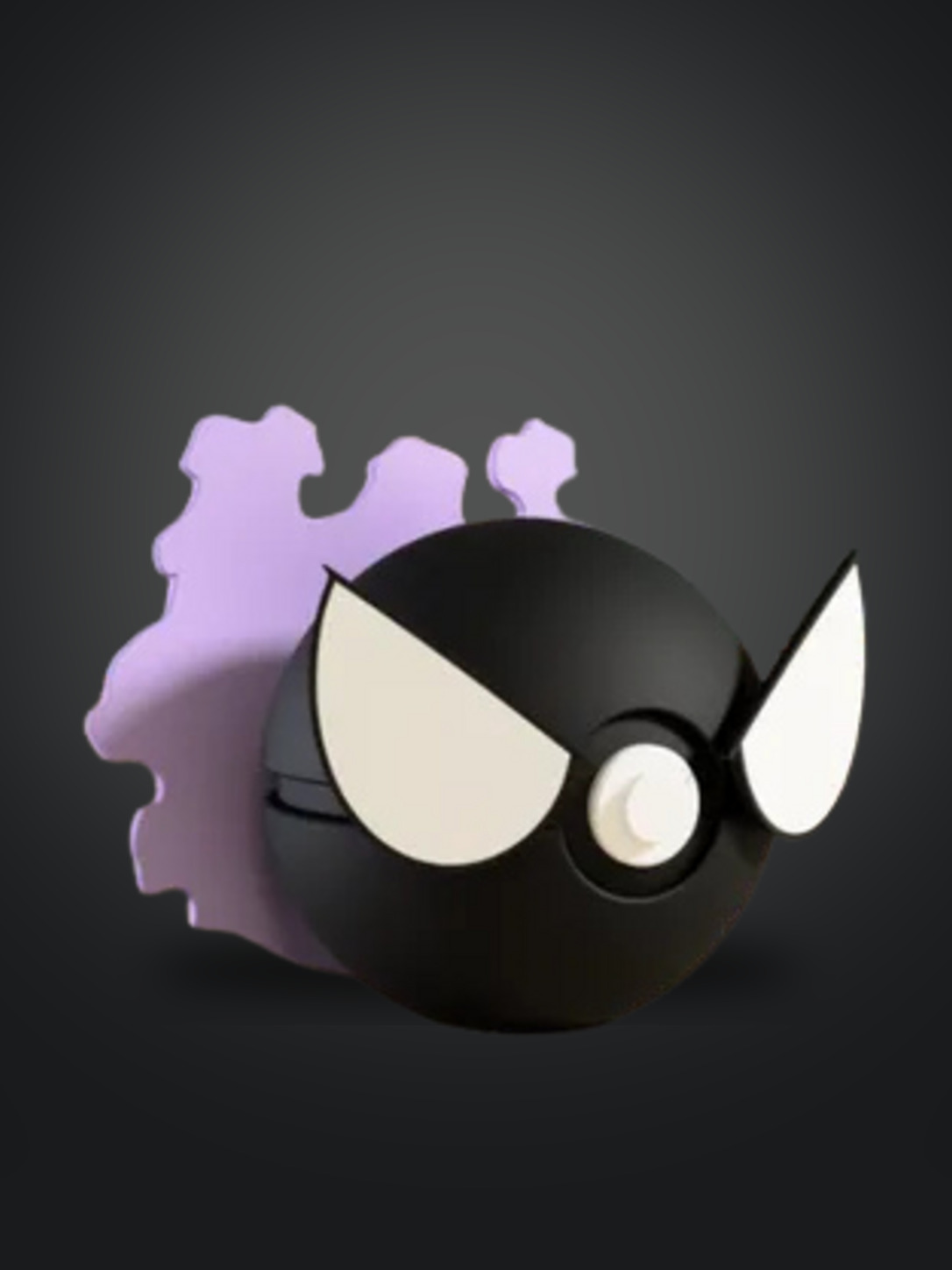 Vista frontal de la pokebola Gastly