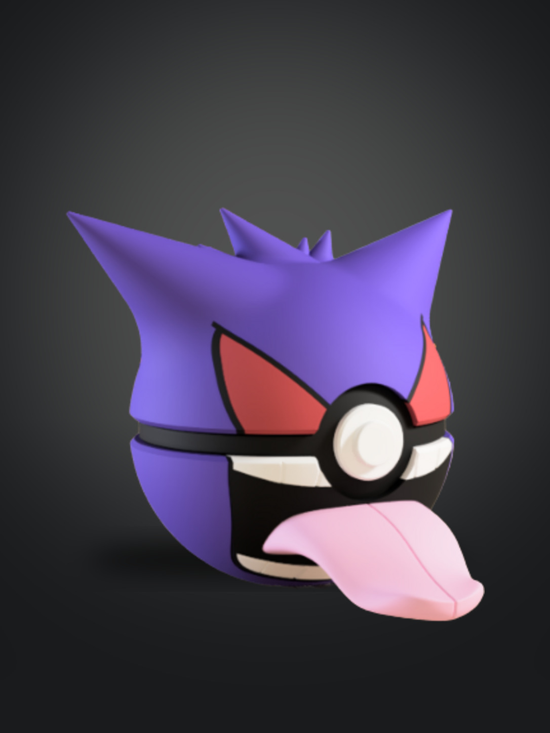 Vista frontal de la pokebola Gengar
