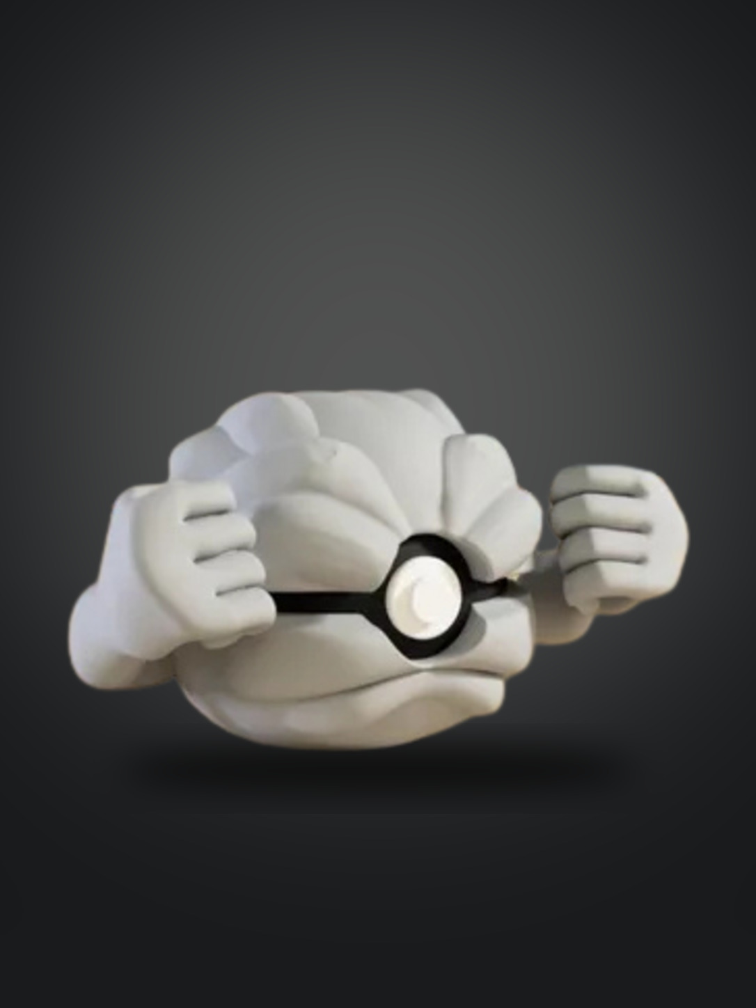 Vista frontal de la pokebola Geodude