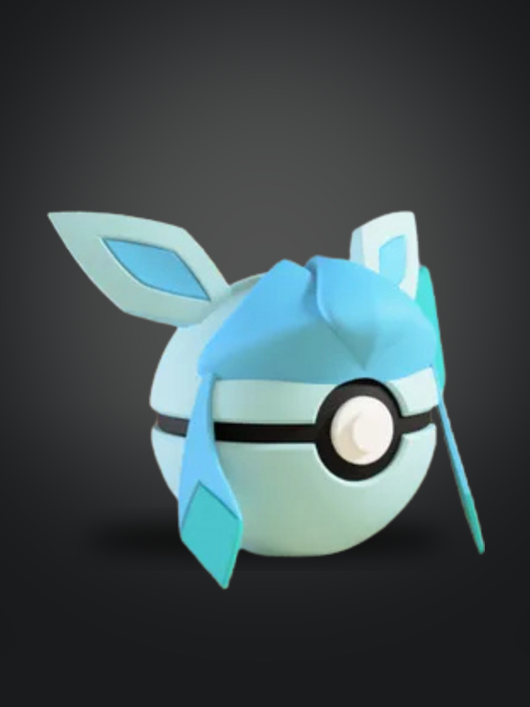 Vista frontal de la pokebola Glaceon