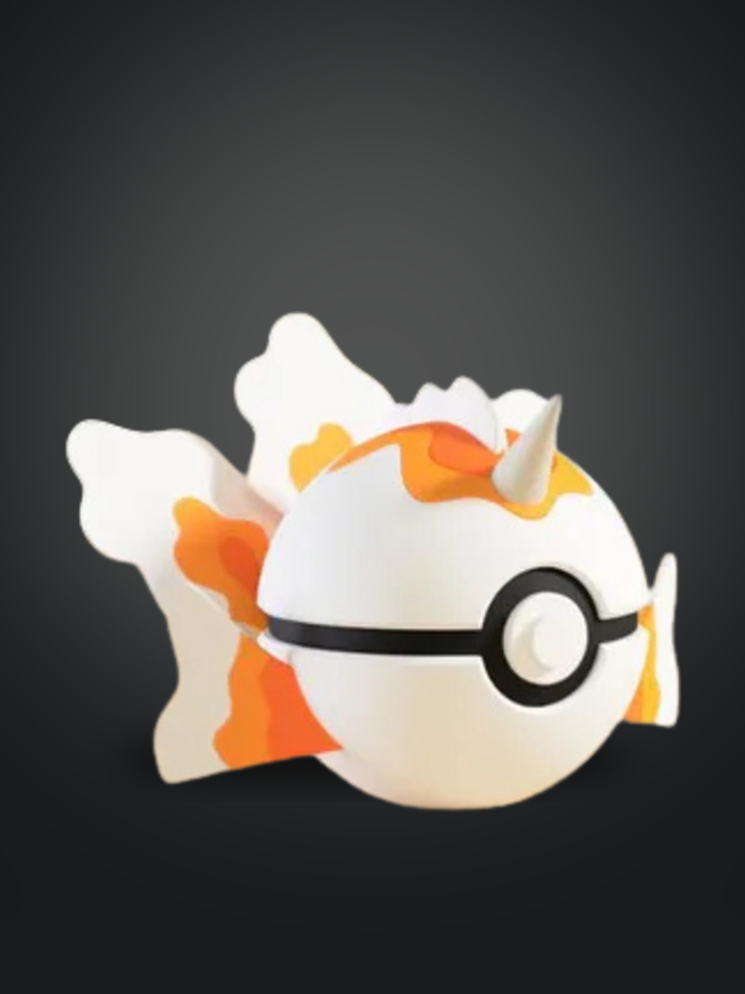 Vista frontal de la pokebola Goldeen