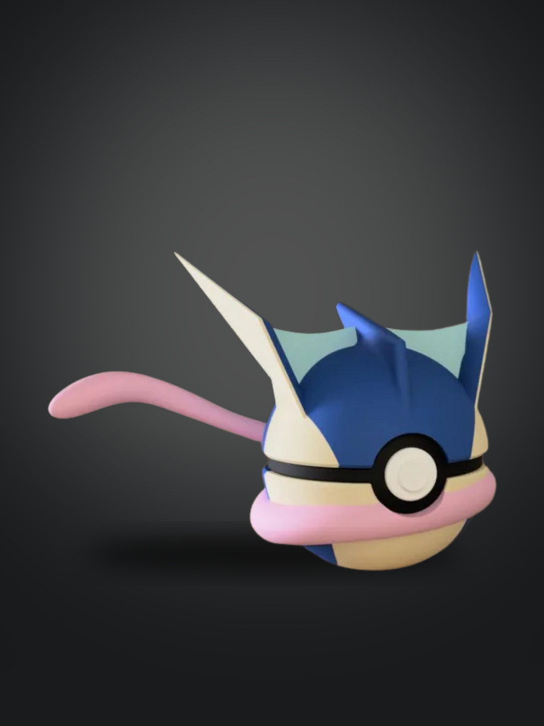 Vista frontal de la pokebola Greninja