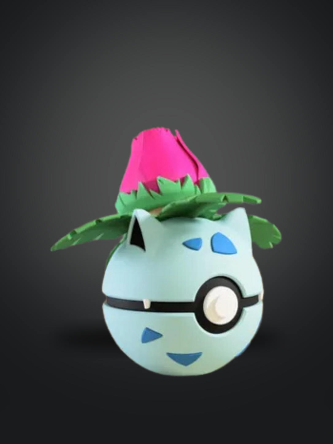 Vista frontal de la pokebola Ivysaur