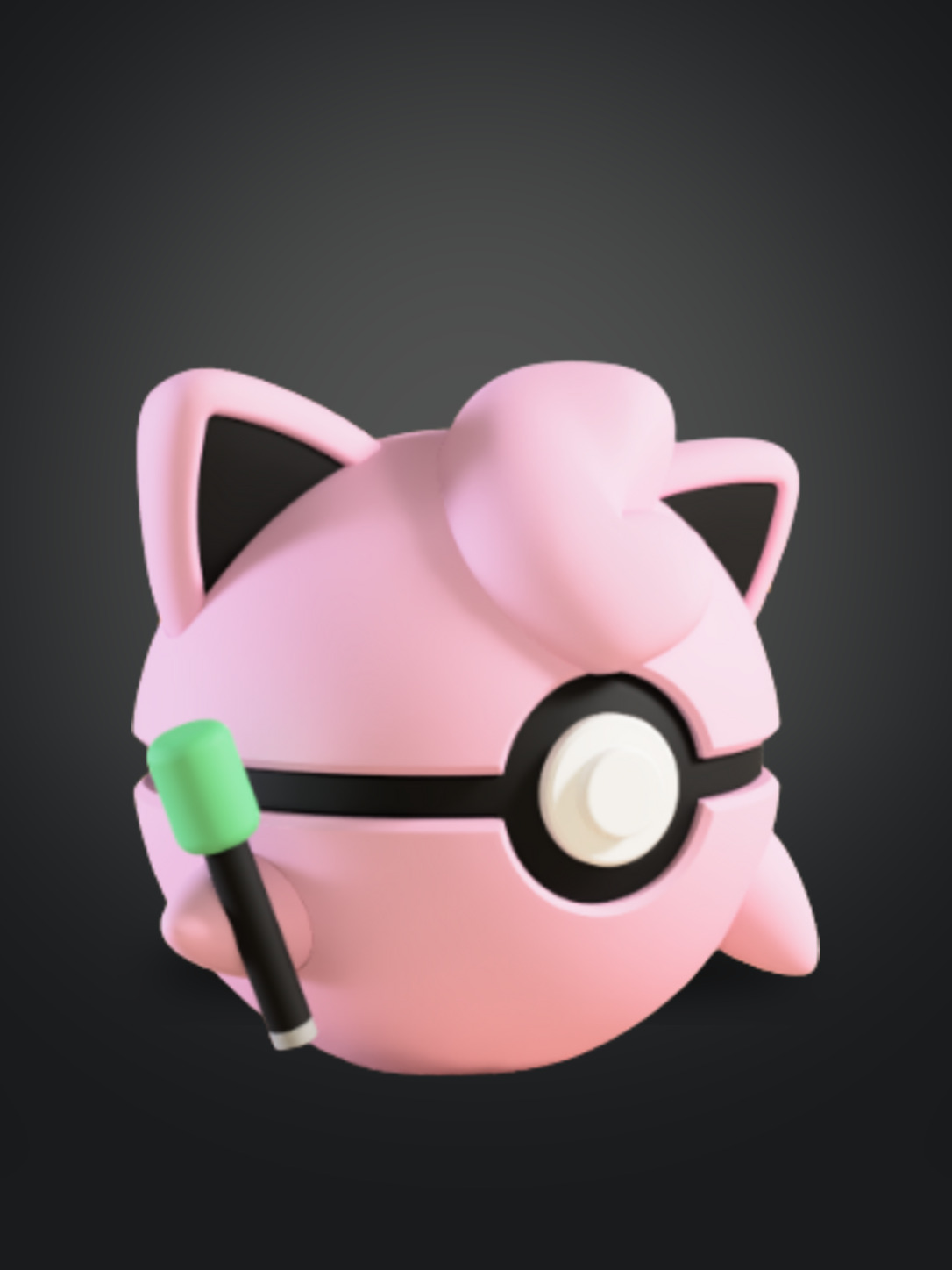 Vista frontal de la pokebola Jigglypuff