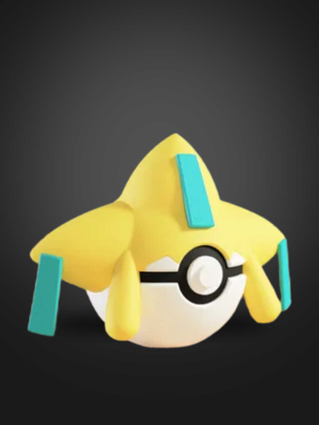 Vista frontal de la pokebola Jirachi