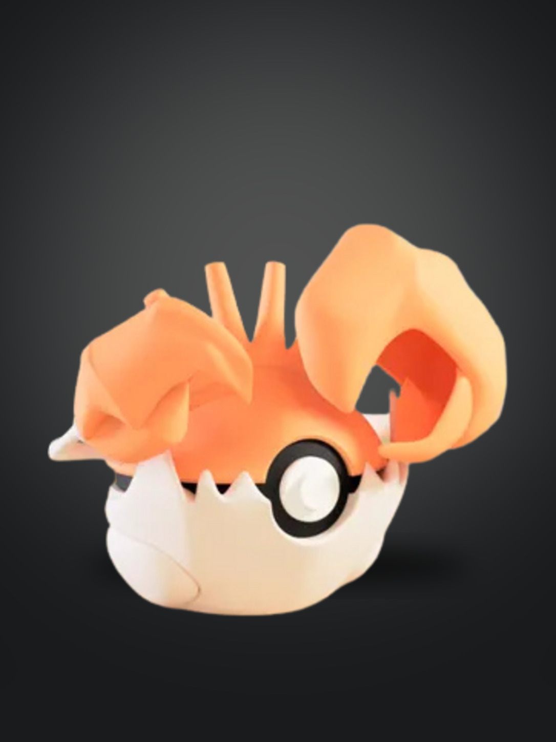 Vista frontal de la pokebola Kingler