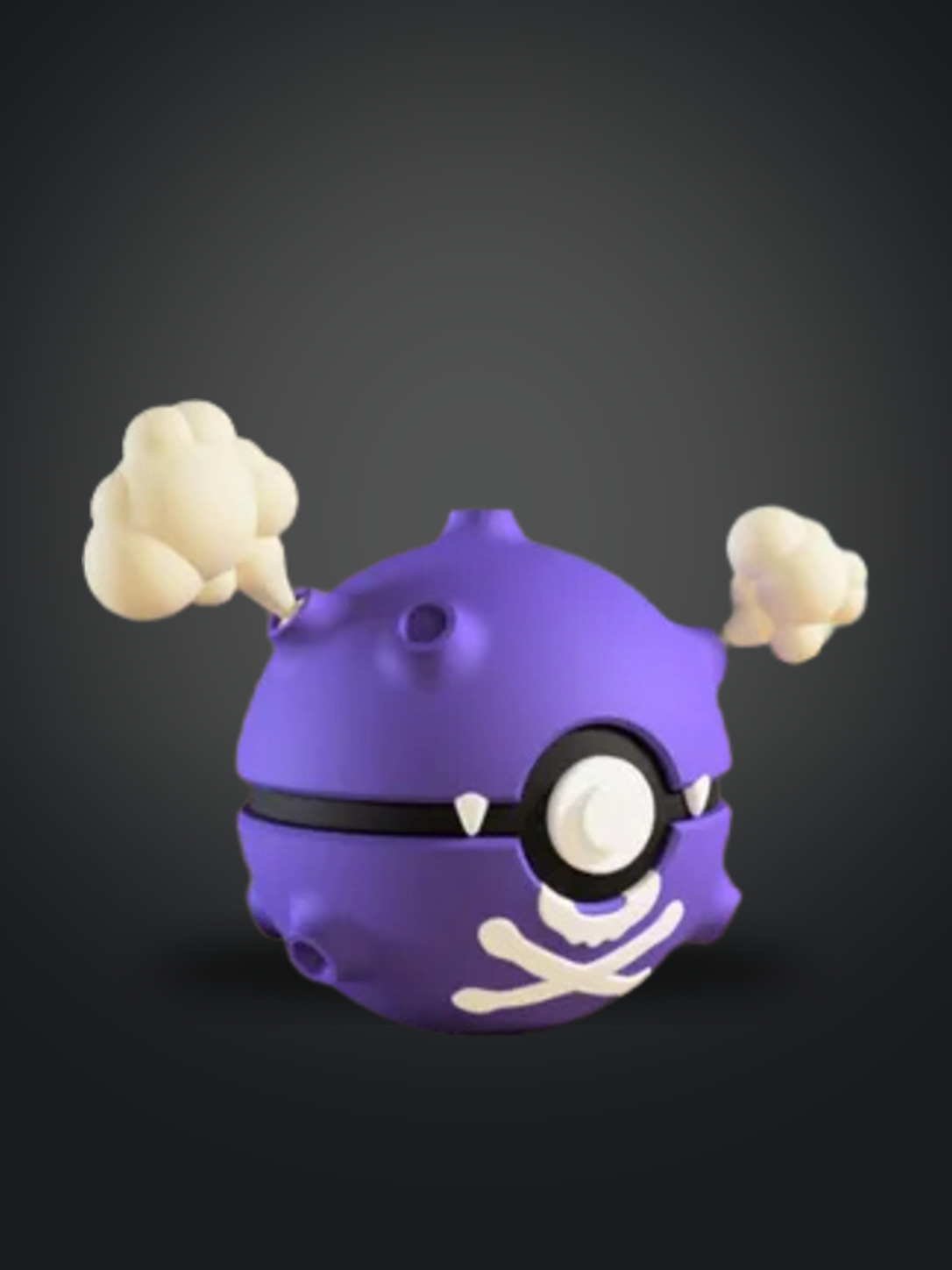 Vista frontal de la pokebola Koffing