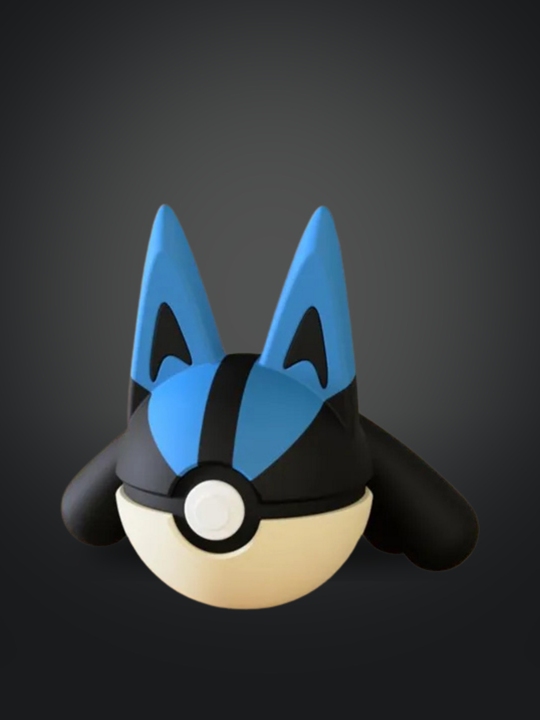 Vista frontal de la pokebola Lucario