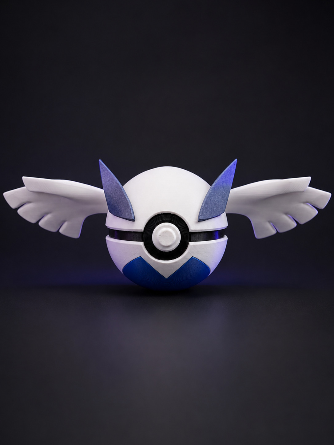 Vista frontal de la pokebola Lugia