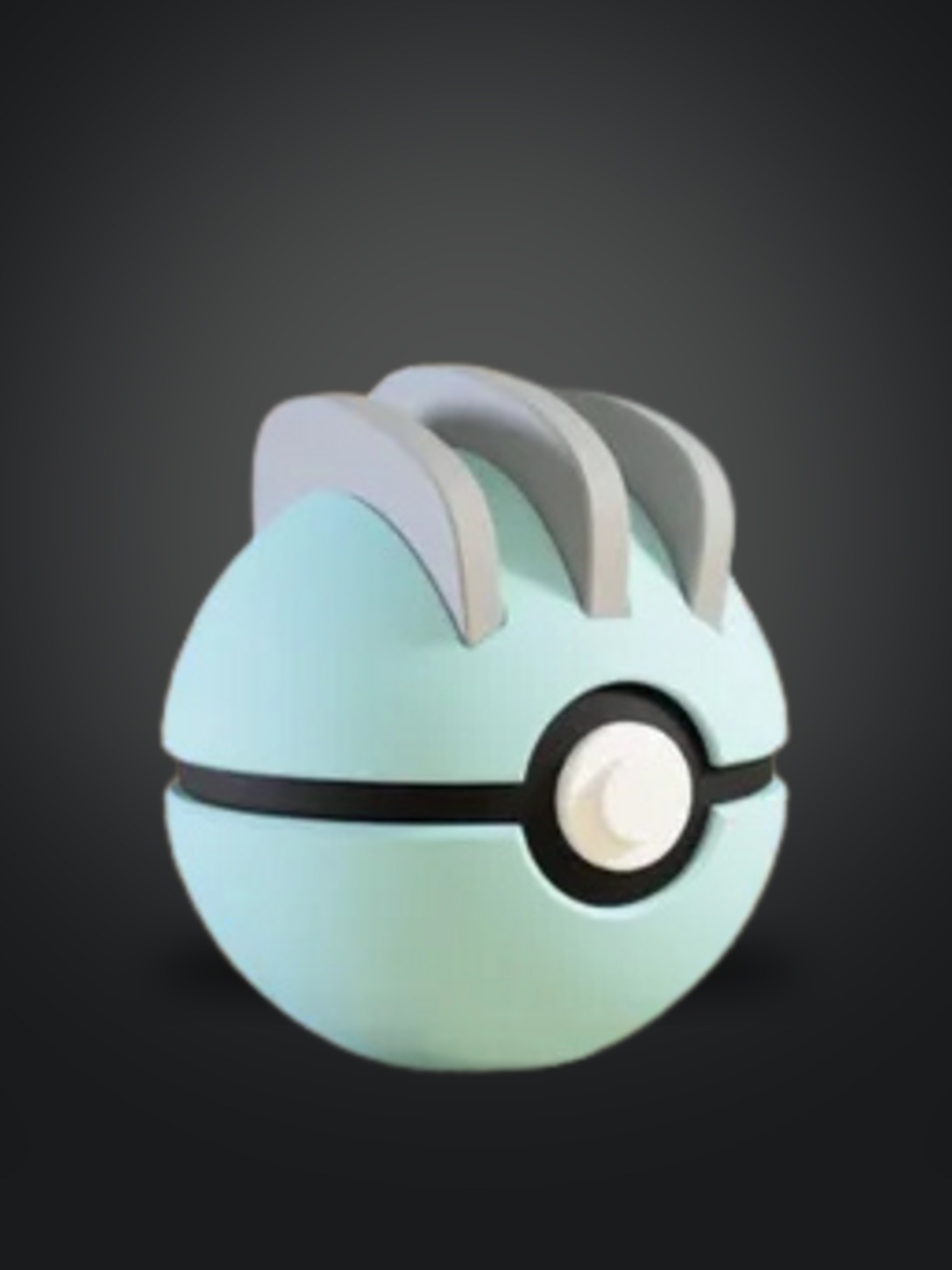 Vista frontal de la pokebola Machop