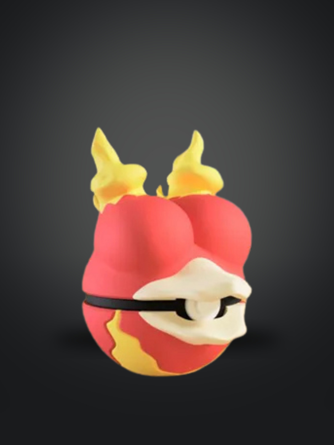 Vista frontal de la pokebola Magmar