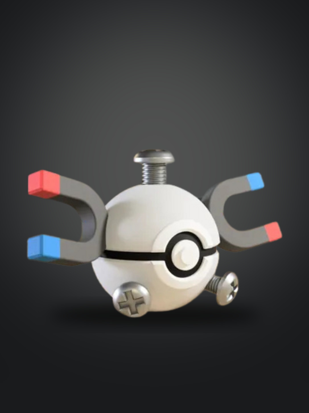 Vista frontal de la pokebola Magnemite