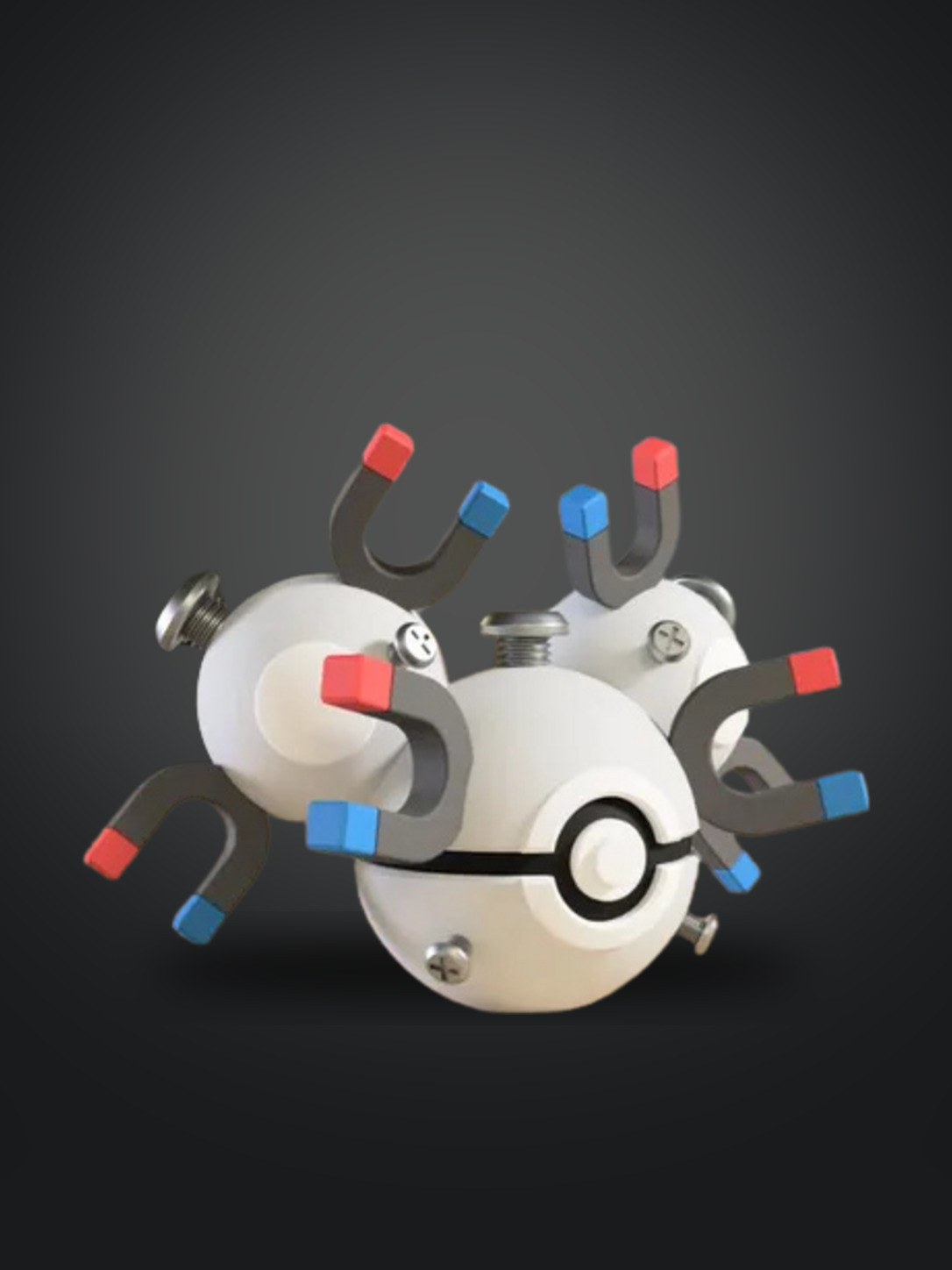 Vista frontal de la pokebola Magneton