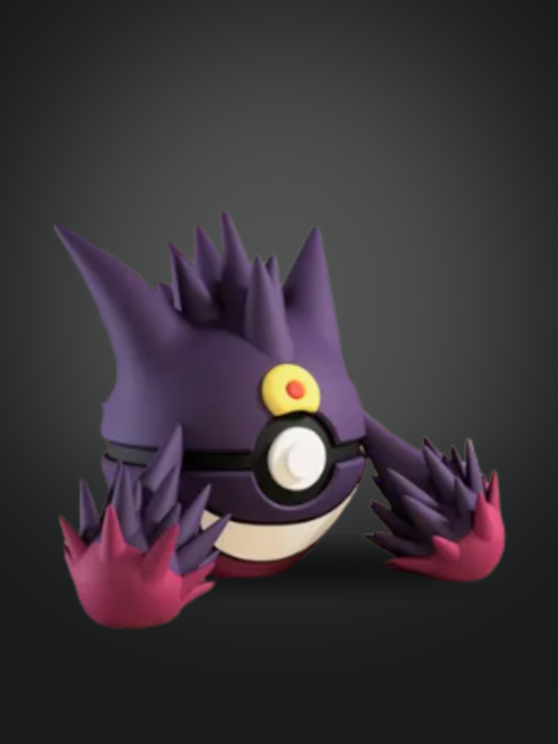 Vista frontal de la pokebola Mega Gengar