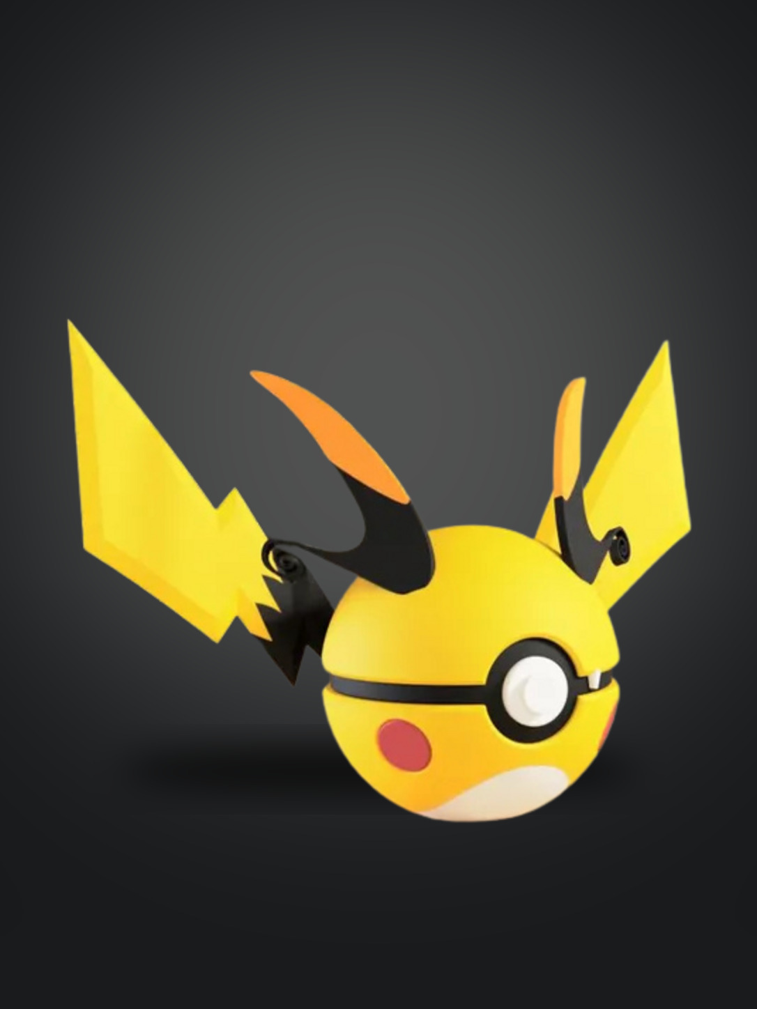 Vista frontal de la pokebola Mega Raichu X