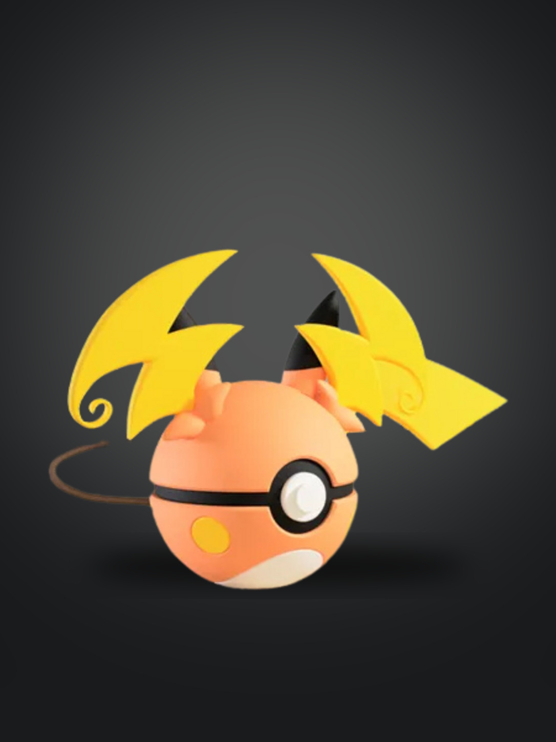 Vista frontal de la pokebola Mega Raichu Y