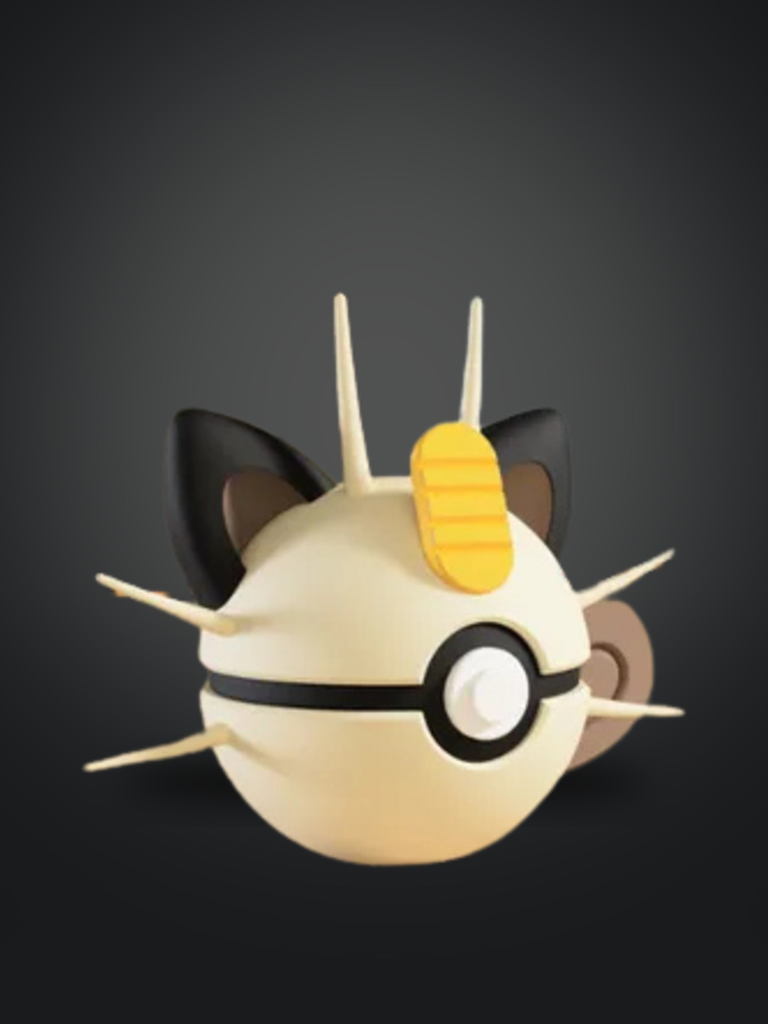 Vista frontal de la pokebola Meowth