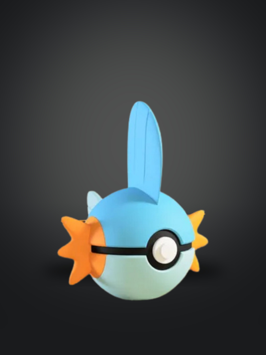 Vista frontal de la pokebola Mudkip