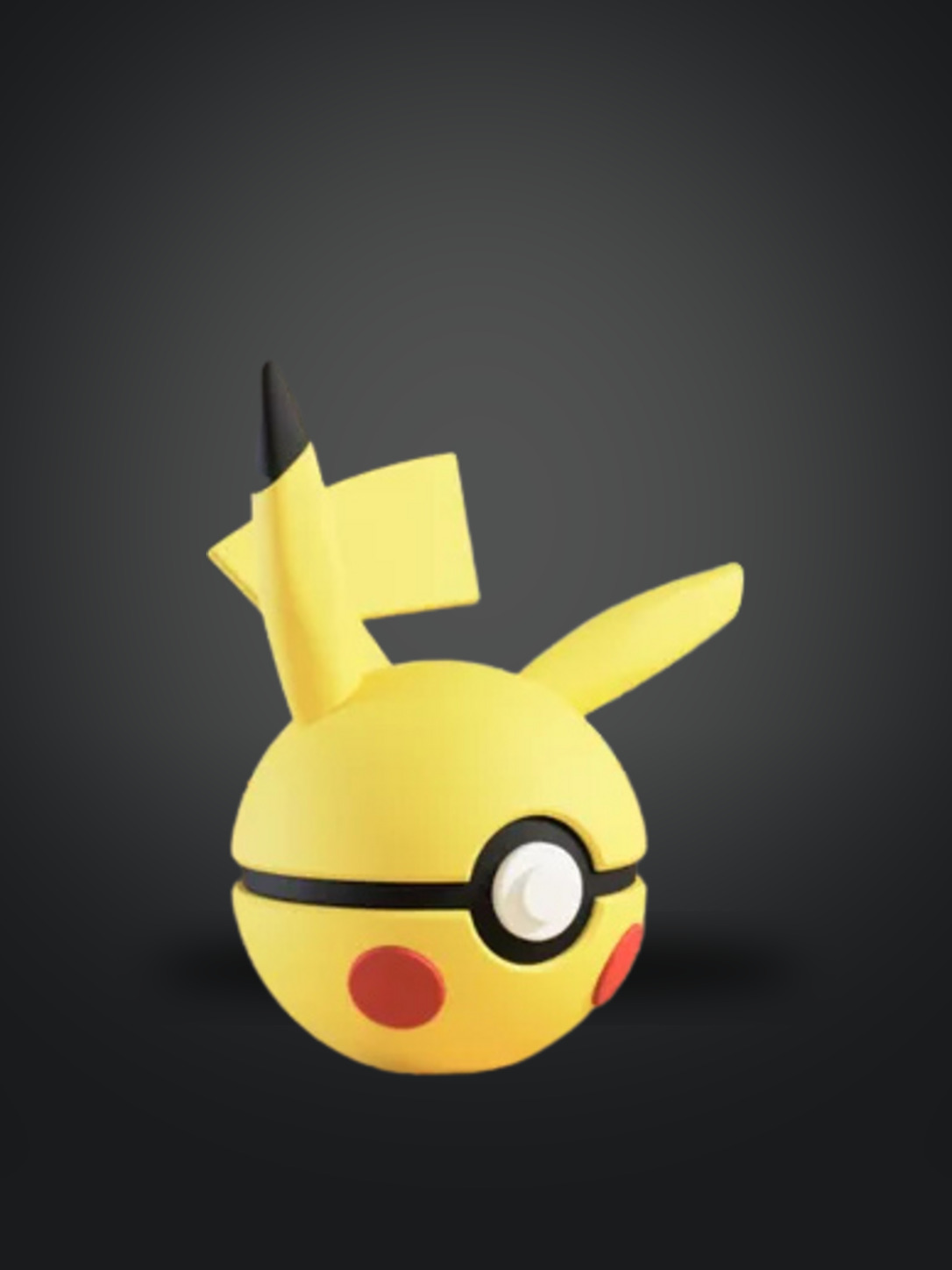 Vista frontal de la pokebola Pikachu