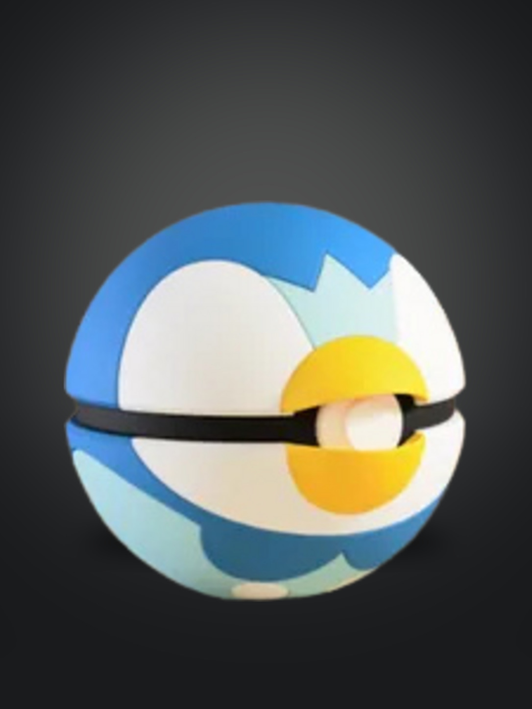 Vista frontal de la pokebola Piplup