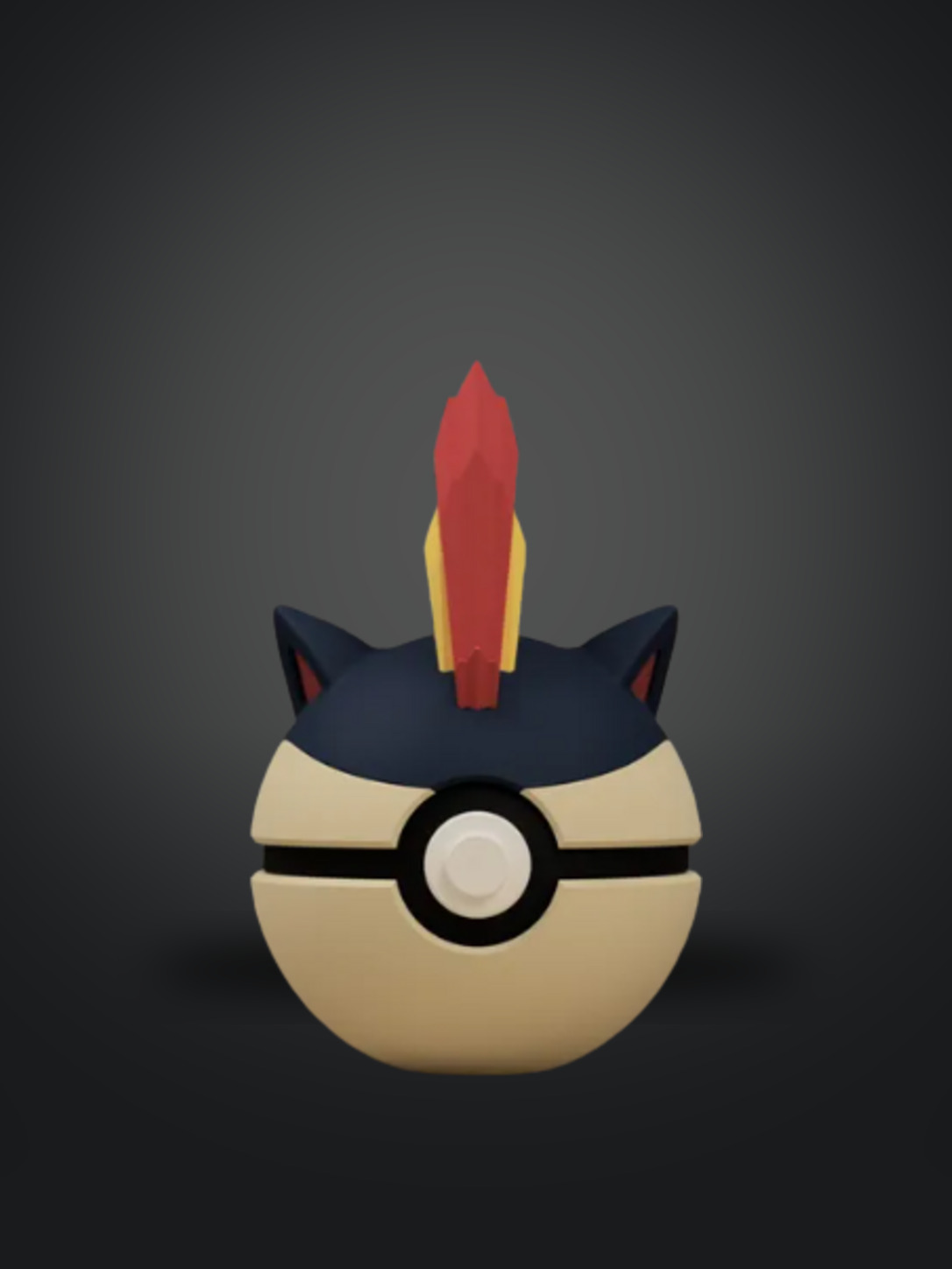 Vista frontal de la pokebola Quilava
