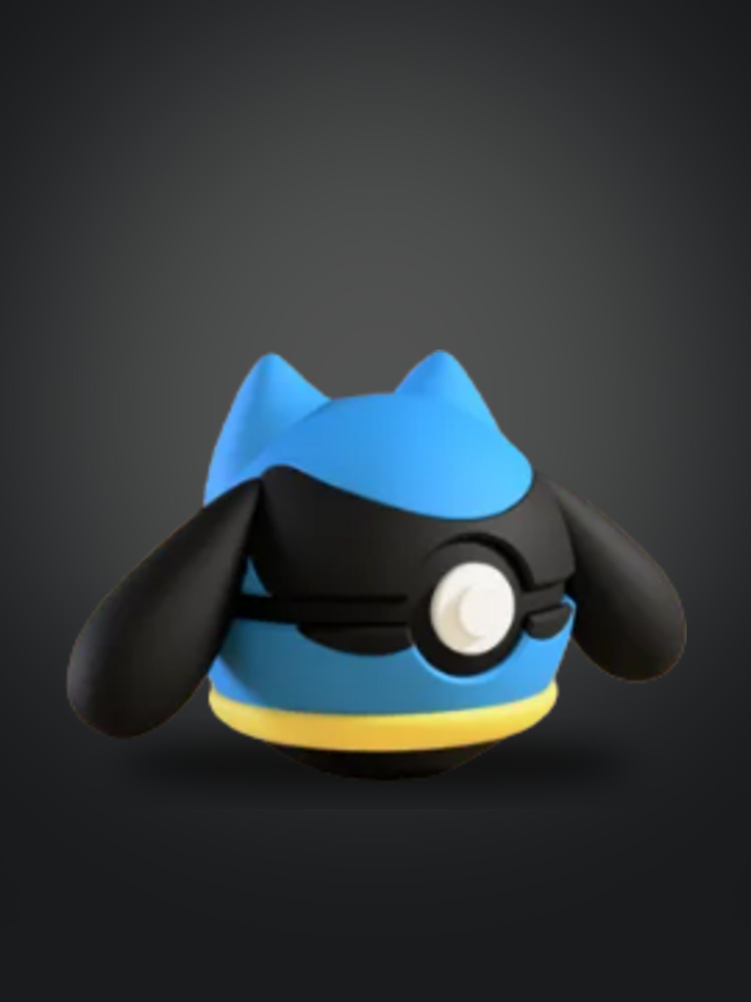 Vista frontal de la pokebola Riolu
