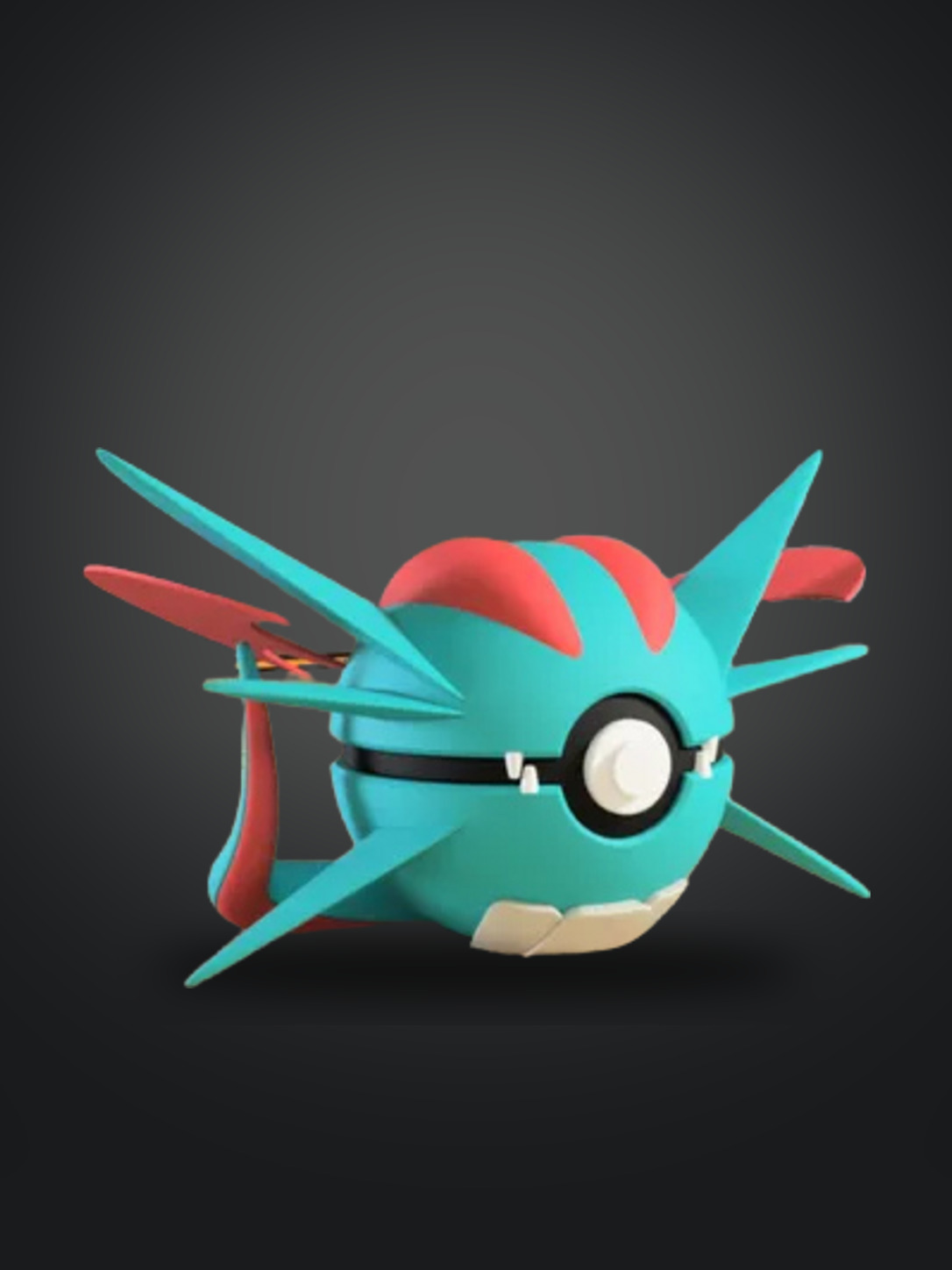 Vista frontal de la pokebola Salamence
