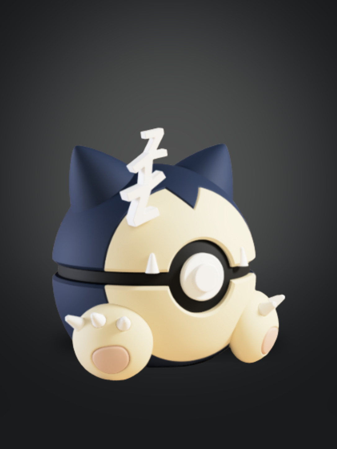 Vista frontal de la pokebola Snorlax