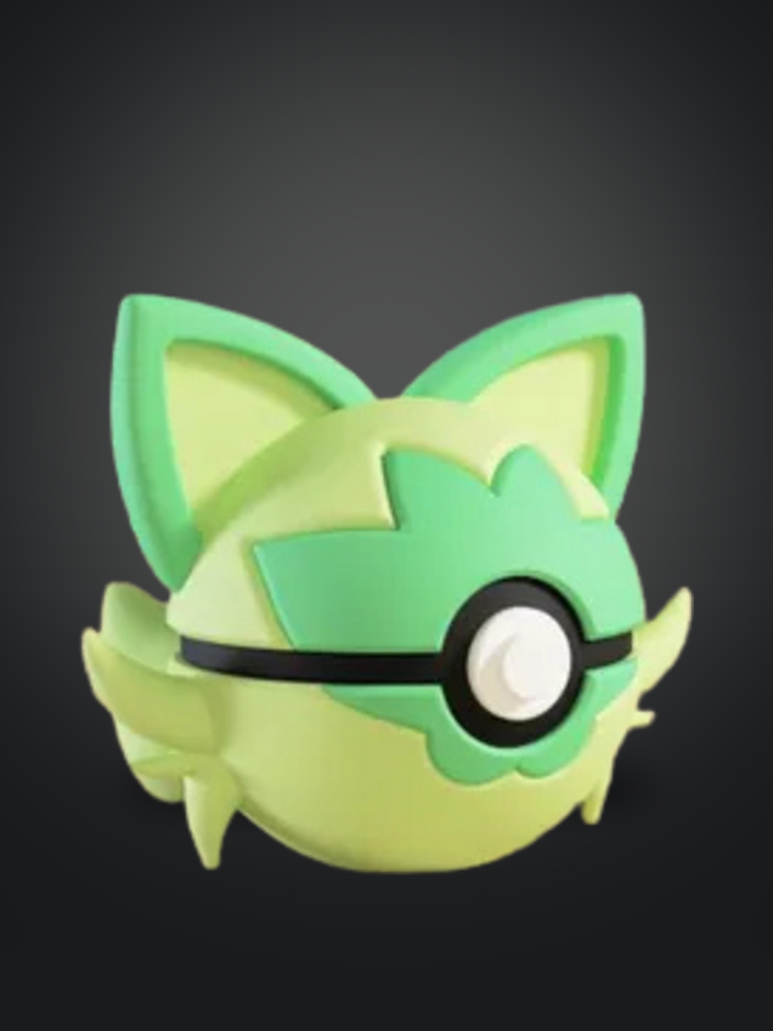 Vista frontal de la pokebola Sprigatito