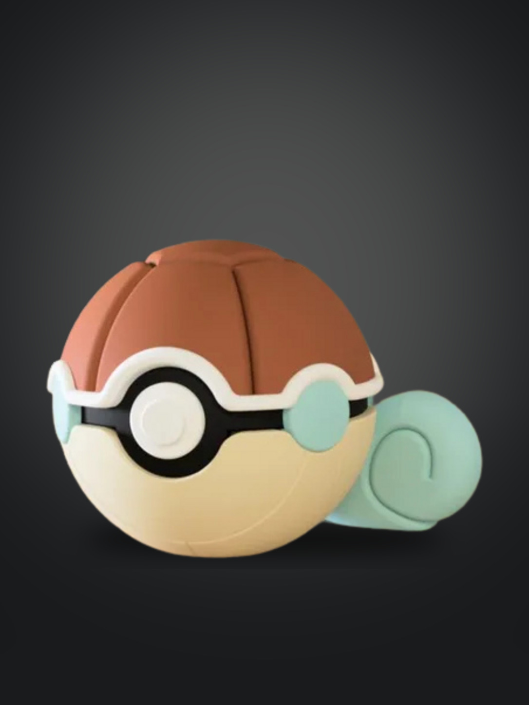 Vista frontal de la pokebola Squirtle