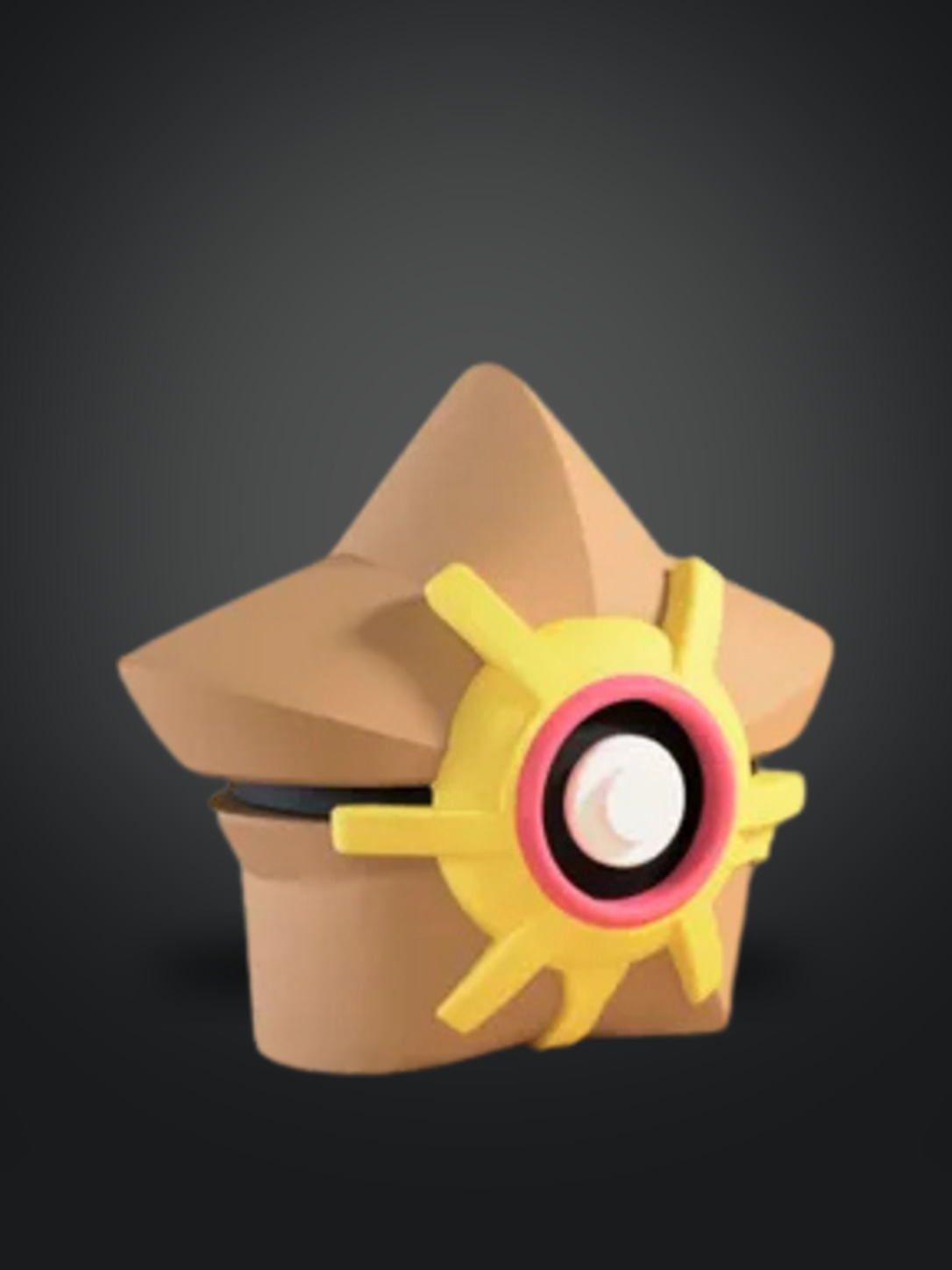 Vista frontal de la pokebola Staryu