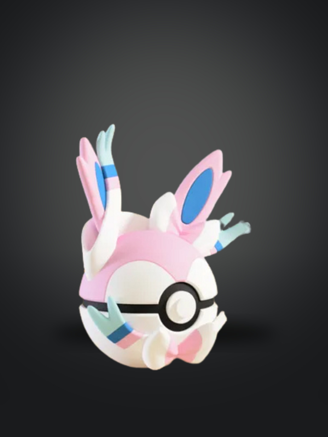 Vista frontal de la pokebola Sylveon