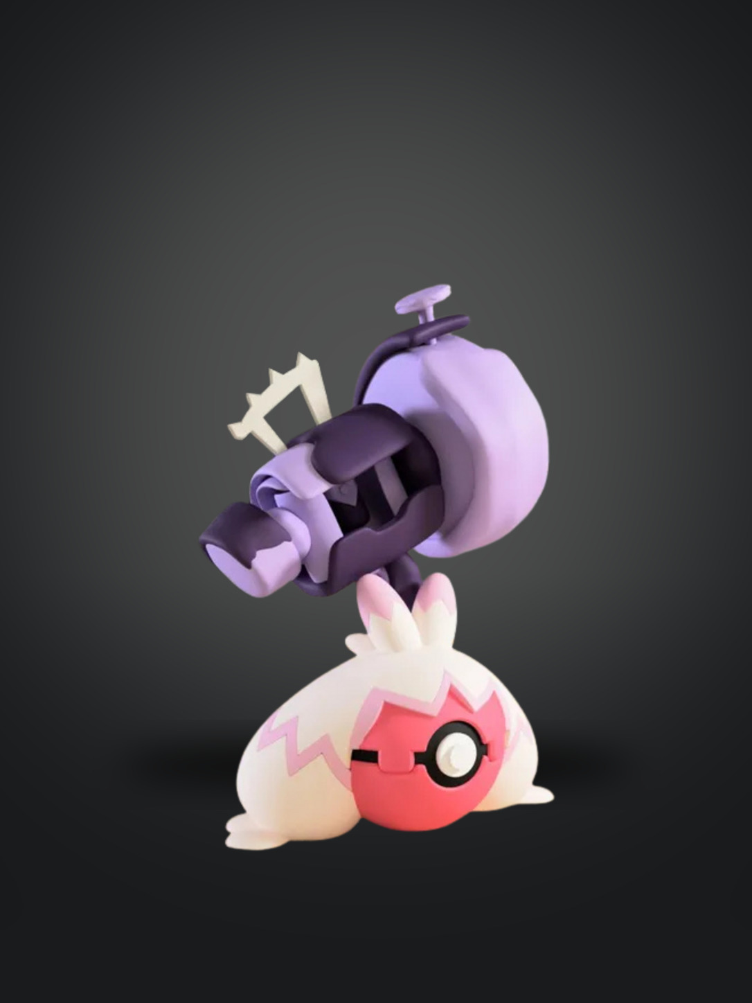 Vista frontal de la pokebola Tinkaton