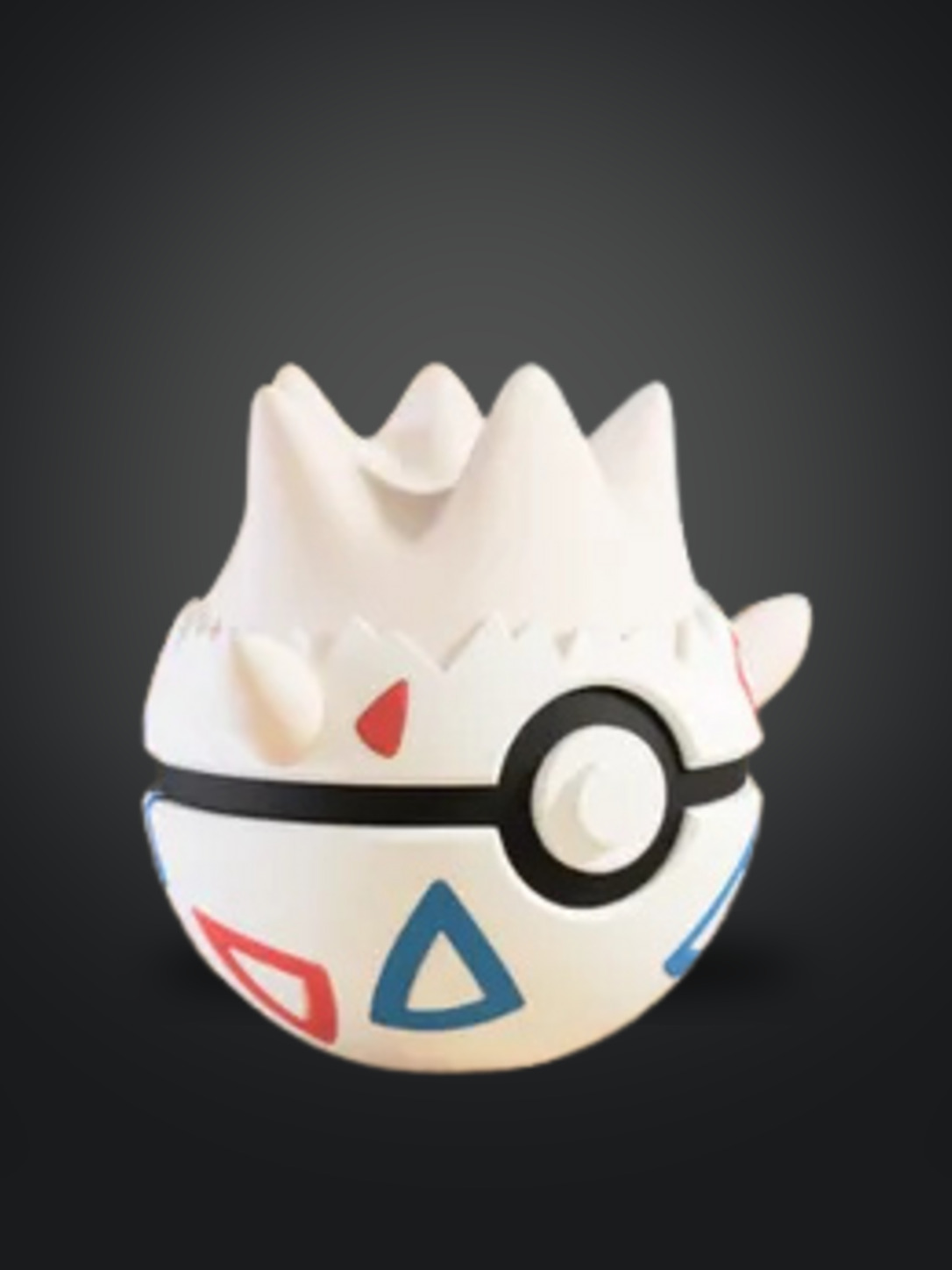 Vista frontal de la pokebola Togepi