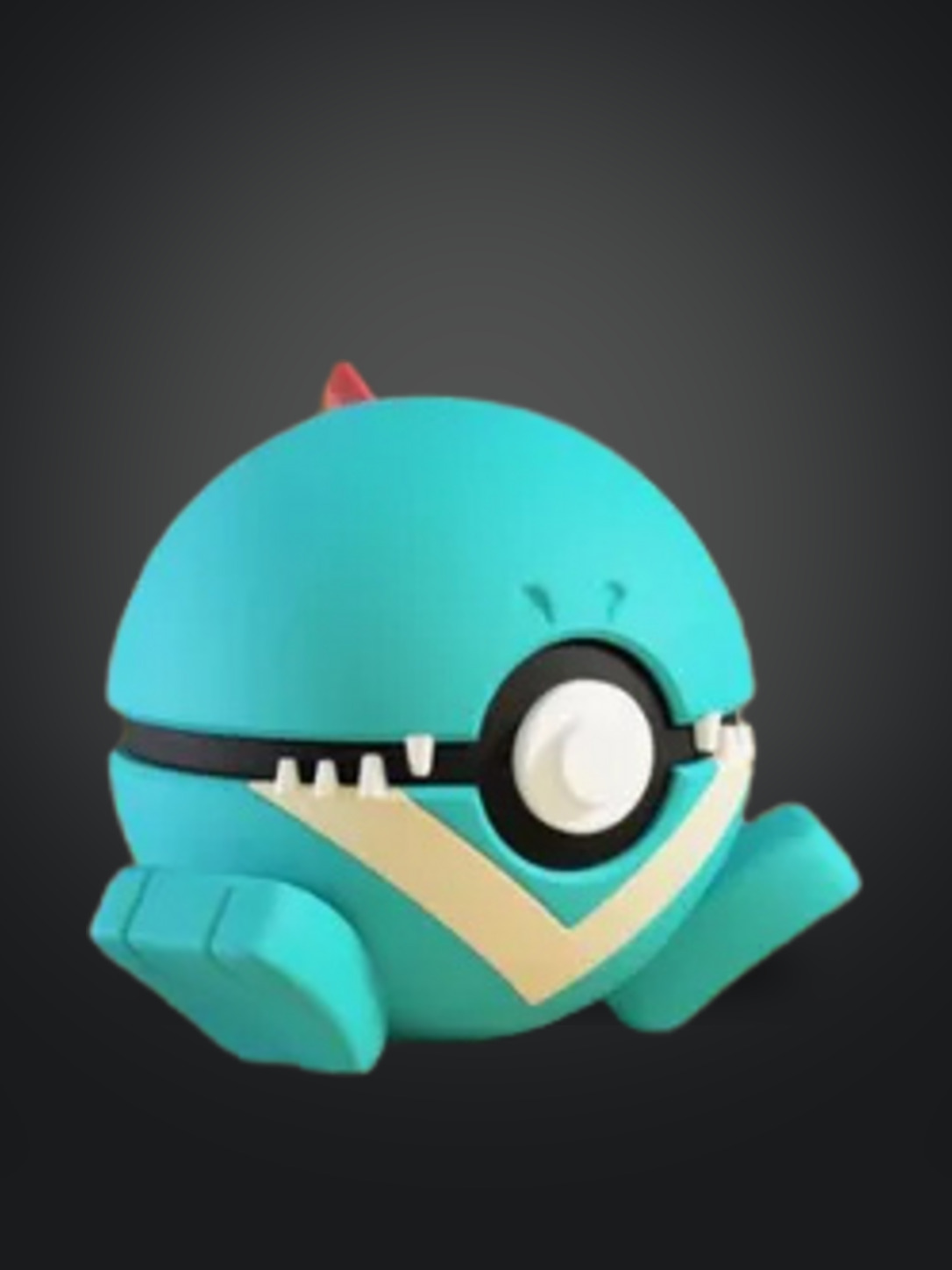 Vista frontal de la pokebola Totodile
