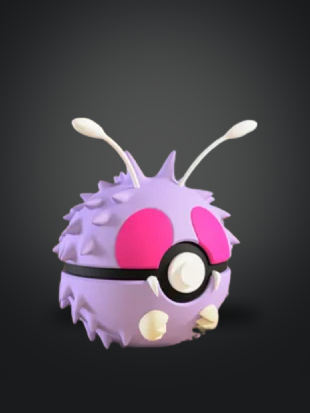 Vista frontal de la pokebola Venonat