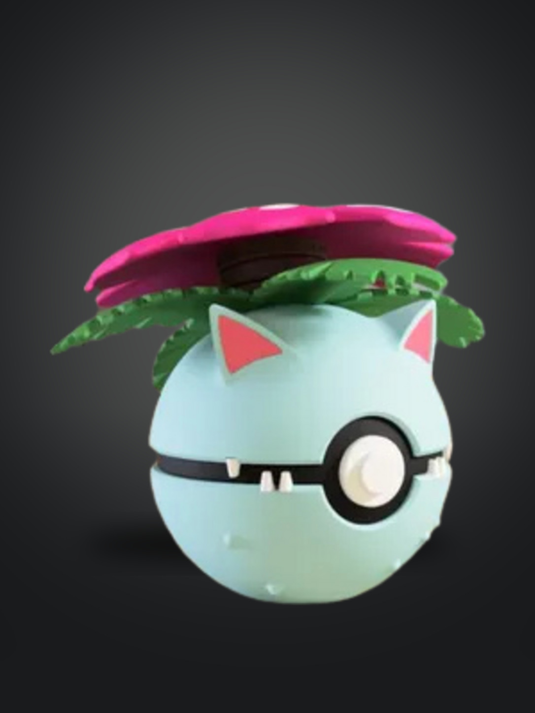 Vista frontal de la pokebola Venusaur