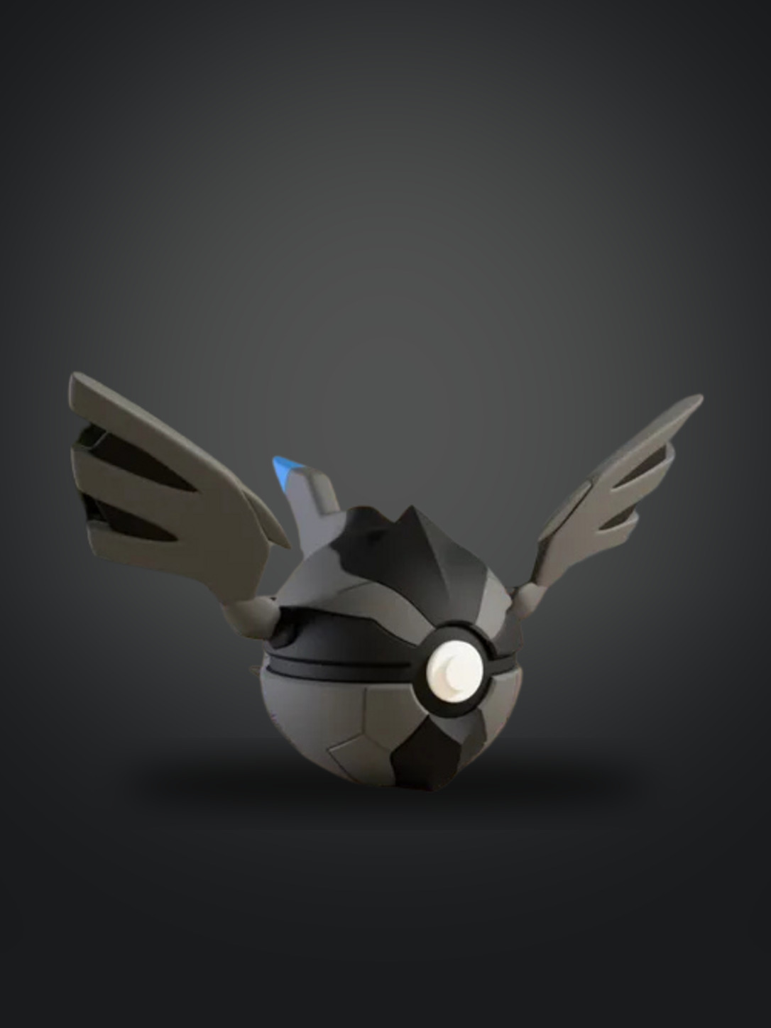Vista frontal de la pokebola Zekrom