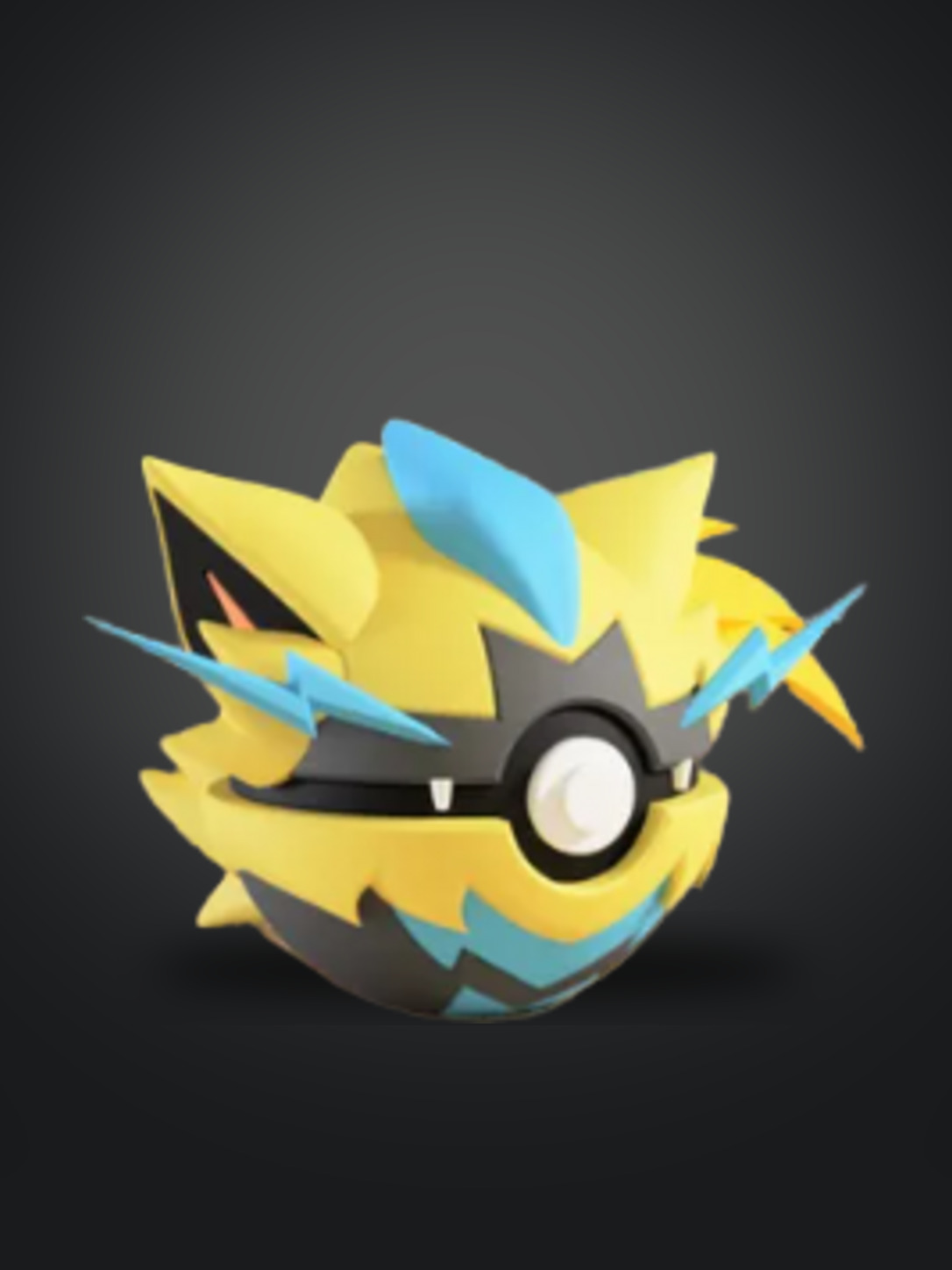 Vista frontal de la pokebola Zeraora