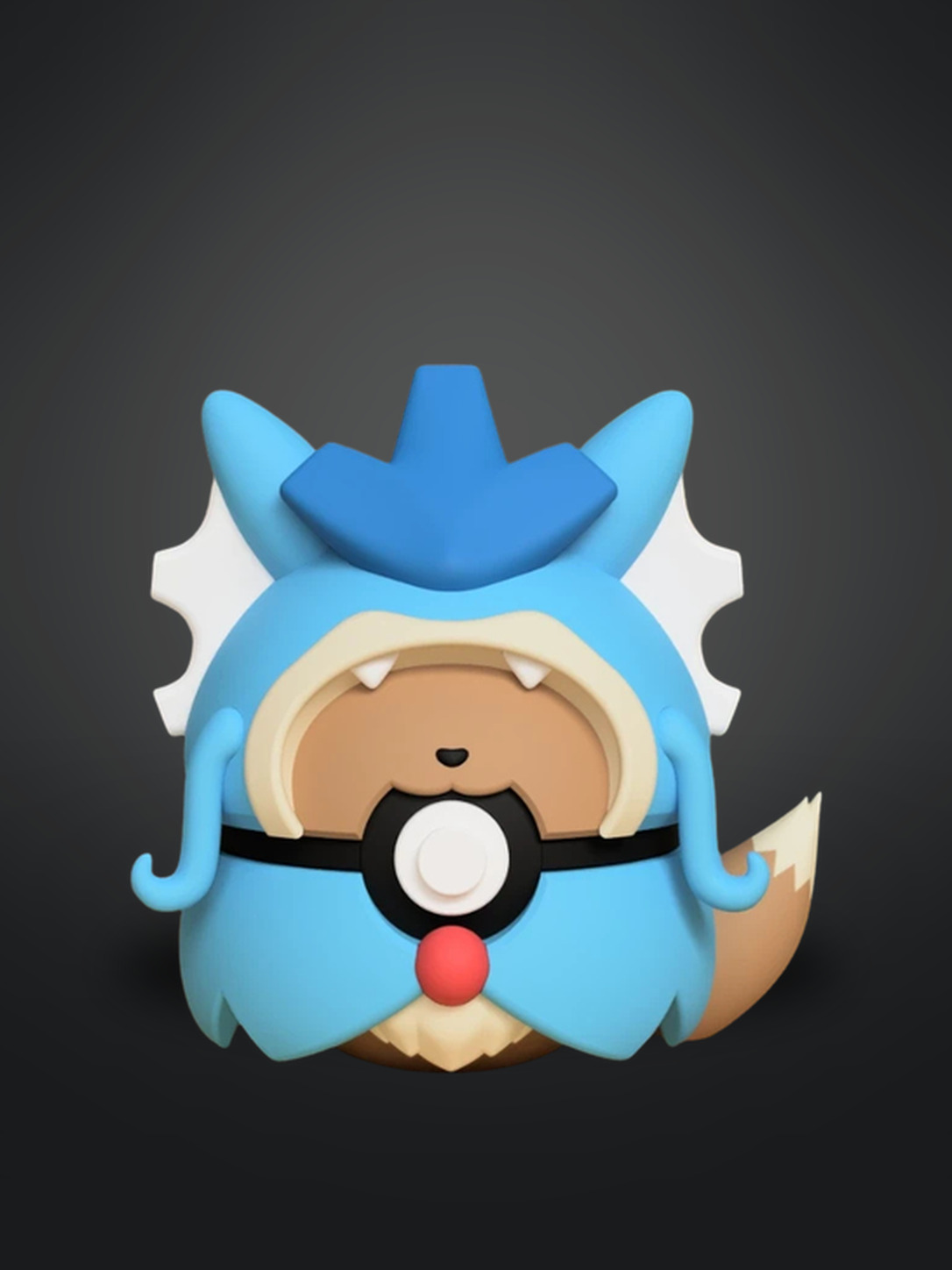 Vista frontal de Pikachu Gyarados Poncho